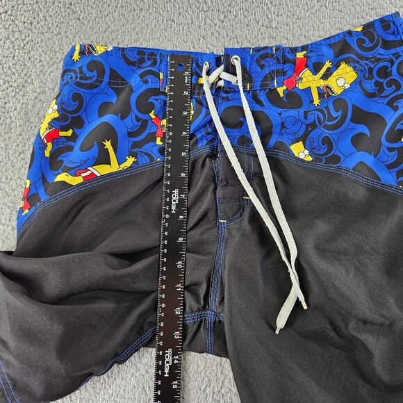 The Simpsons Board Shorts Mens 34 Black Graphic Print Beach Swim Vintage 2004 - Picture 7 of 16